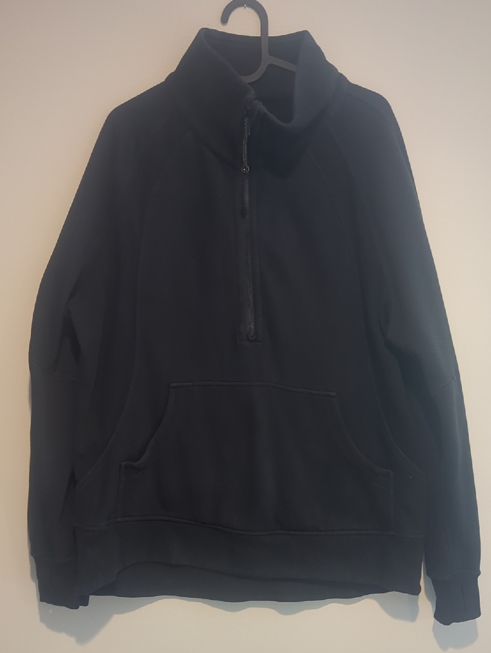 Lululemon Black Half-Zip Oversized Pullover Scuba Sweatshirt